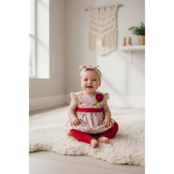 New Gymboree 3-Piece Set Baby Girl outfit top pants matching headband 24 months - Picture 2 of 3